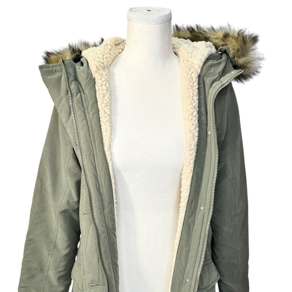 Abercrombie & Fitch Military Parka Coat Green Women's Small Gorpcore Utility - Picture 8 of 16